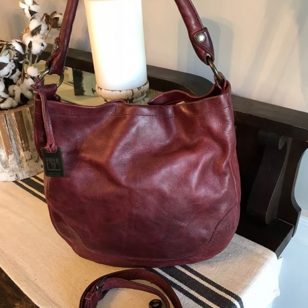 Frye Burgundy Leather Crossbody Bag